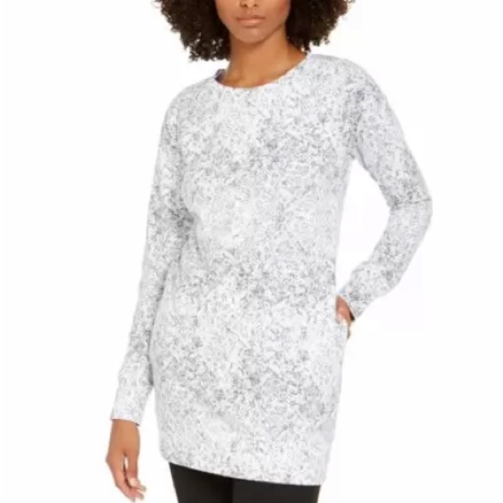 NEW Ideology Snakeskin Tunic Top or Mini Dress, Size Small, Gray